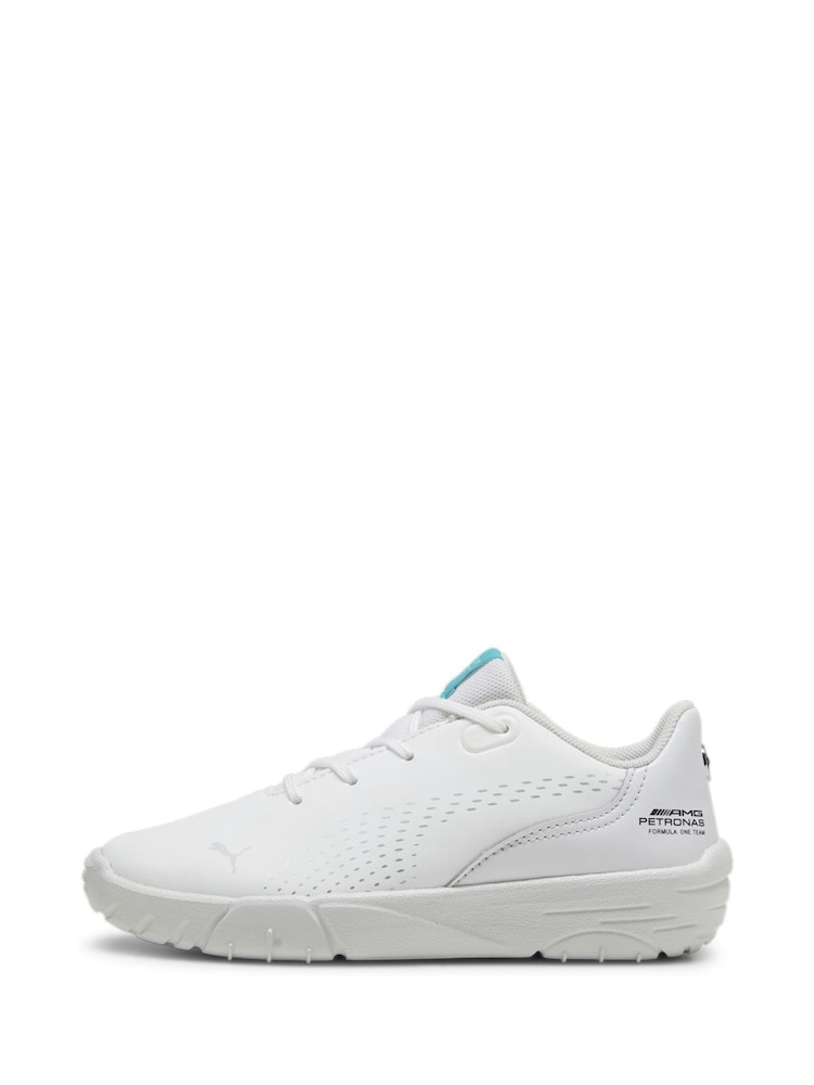 Puma White Kids Mercedes AMG Petronas Formula 1 Drift Cat Decima Unisex Motorsport Shoes - Image 2 of 6