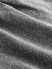 Grey Charcoal 100% Cotton Wide Leg Washed Seam Detail Track Trousers Joggers - Image 6 of 6