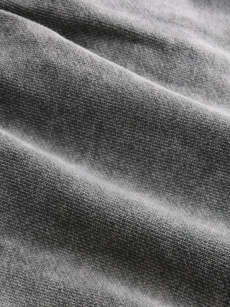 Grey Charcoal 100% Cotton Wide Leg Washed Seam Detail Track Trousers Joggers - Image 6 of 6
