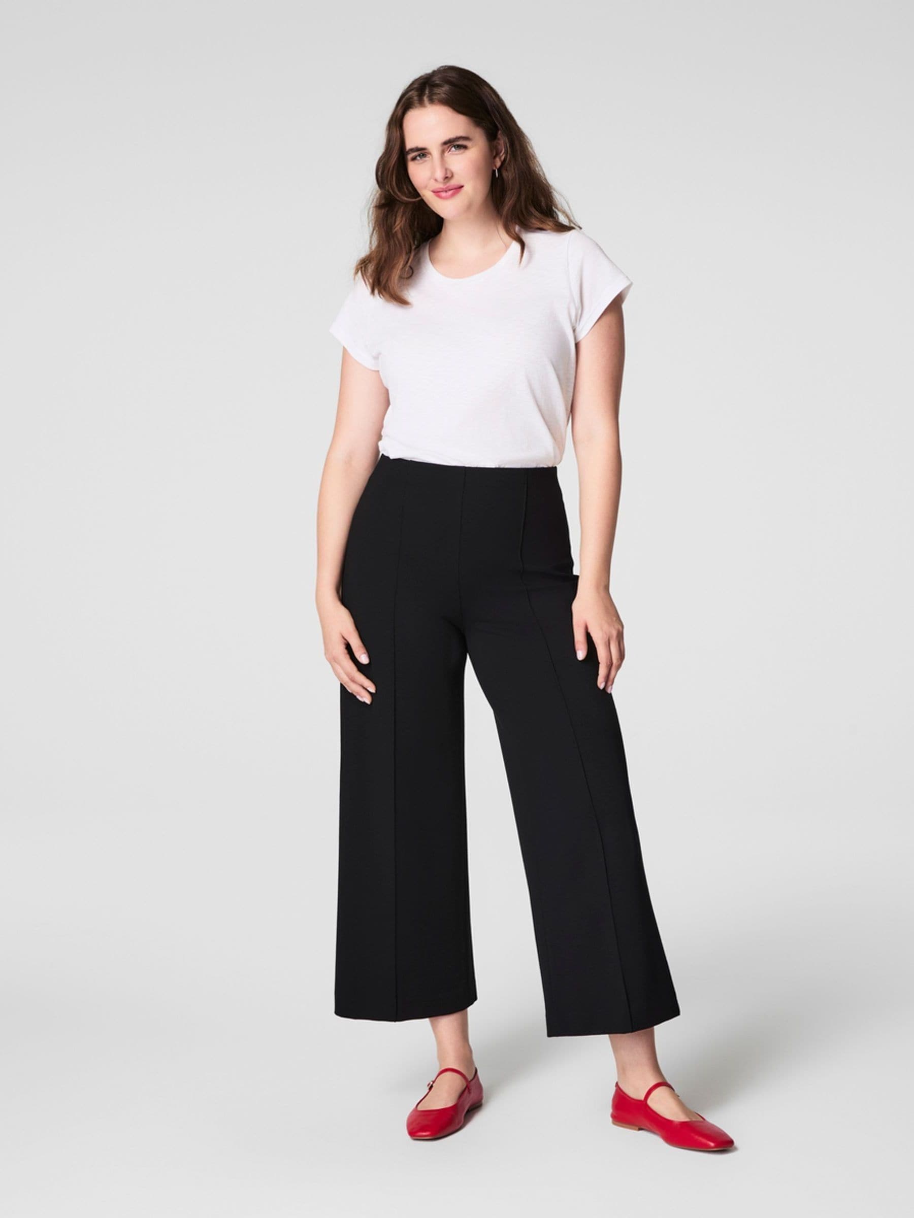 Buy SPANX Black PerfectFit Light Control Ponte Cropped Wide Leg