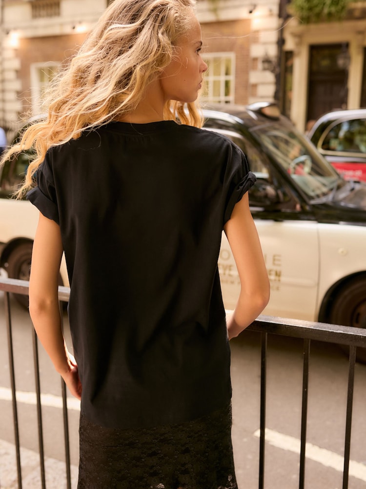 Black 100% Cotton Wham Licence Last Christmas Short Sleeve Graphic T-Shirt - Image 3 of 7