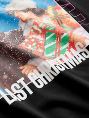 Черный - 100% Cotton Wham Licence Last Christmas Short Sleeve Graphic T-Shirt - Image 6 of 7