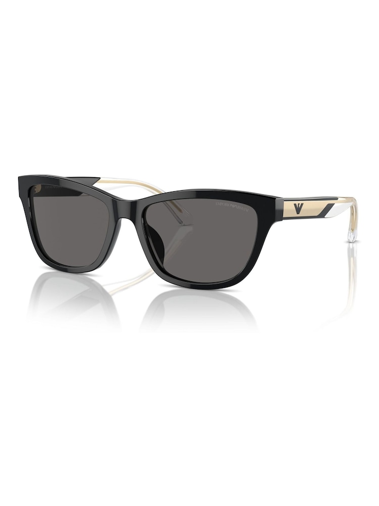 Emporio Armani Ea4227U Cat Eye Polarised Black Sunglasses - Image 2 of 5