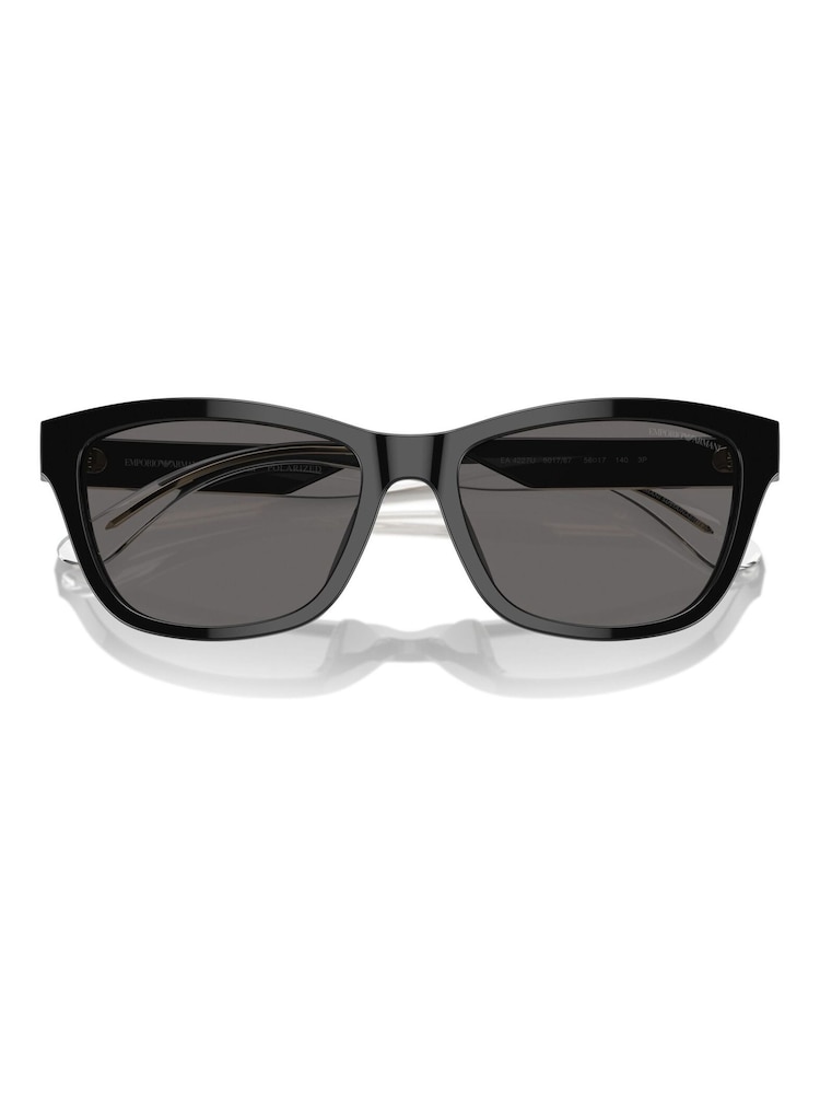 Emporio Armani Ea4227U Cat Eye Polarised Black Sunglasses - Image 5 of 5