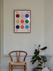 Paper Collective Cream Nine Moods Framed Wall Art Print in Dark Oak Frame - Image 1 of 4