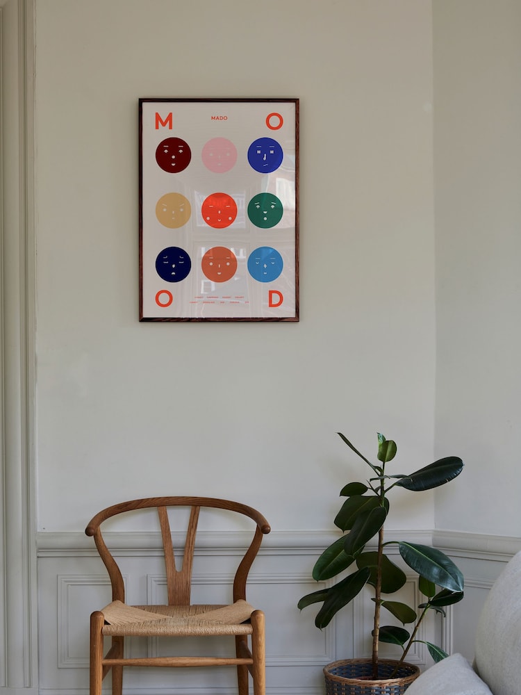 Paper Collective Cream Nine Moods Framed Wall Art Print in Dark Oak Frame - Image 1 of 4 Paper Collective Cream Nine Moods Framed Wall Art Print in Dark Oak Frame - Image 1 of 4