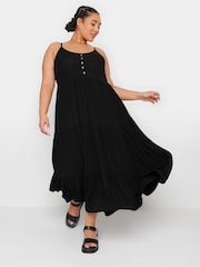 Yours Curve Black YOURS Curve Black Crinkle Maxi Dress - Image 2 of 6