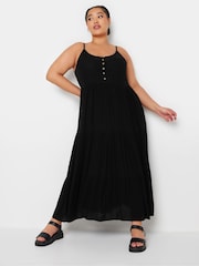 Yours Curve Black YOURS Curve Black Crinkle Maxi Dress - Image 3 of 6