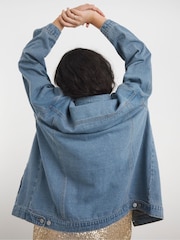 Simply Be Blue Boyfriend Denim 100% Cotton Jacket - Image 2 of 5