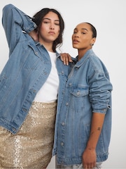 Simply Be Blue Boyfriend Denim 100% Cotton Jacket - Image 4 of 5