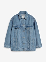 Simply Be Blue Boyfriend Denim 100% Cotton Jacket - Image 5 of 5