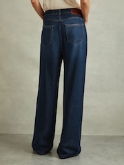 Reiss Dark Blue Lyle Petite Lightweight Viscose Blend Relaxed Jeans - Image 4 of 6