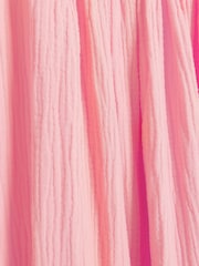 River Island Pink 100% Cotton Textured Slip Midi Dress - Image 4 of 4