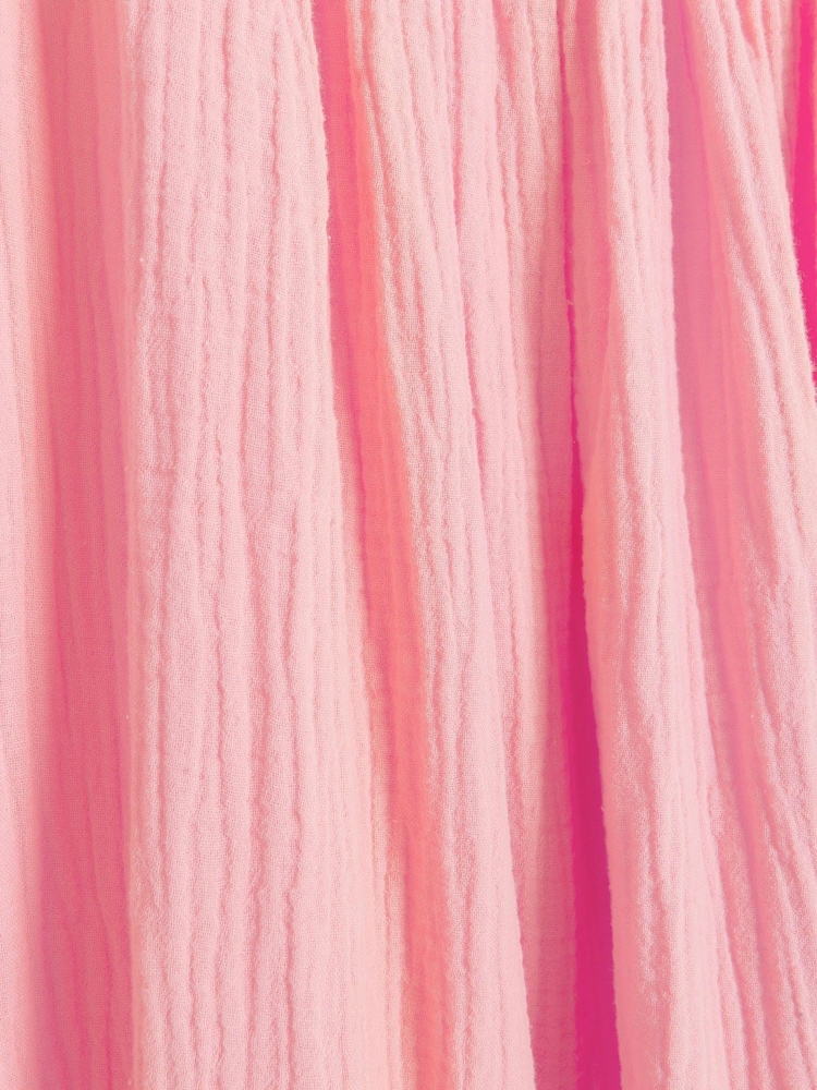 River Island Pink 100% Cotton Textured Slip Midi Dress - Image 4 of 4