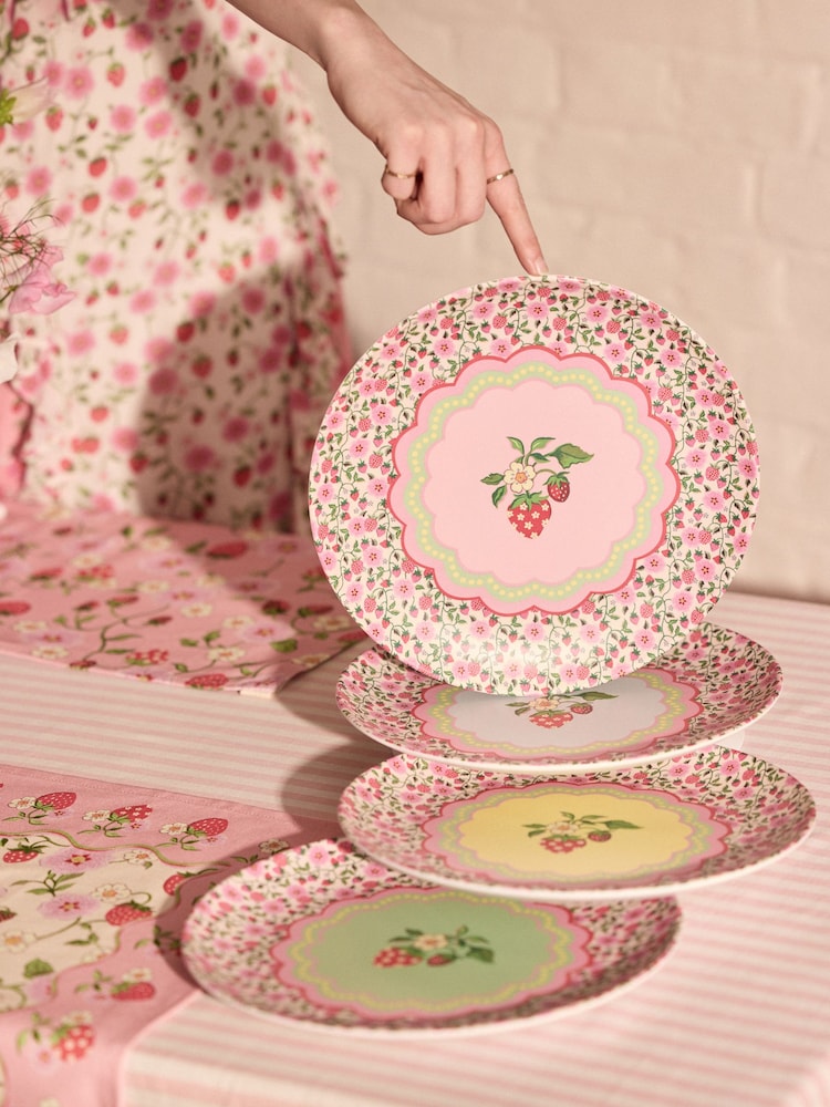 Cath Kidston Green Strawberry 12 Piece Melamine Picnic Set - Image 1 of 3