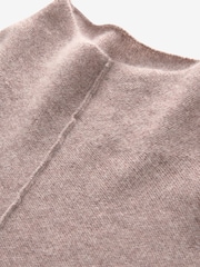 Neutral Brown Mole 100% Cashmere Premium Seam Detail Rolled Edge Knitted Jumper - Image 7 of 8