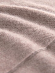 Neutral Brown Mole 100% Cashmere Premium Seam Detail Rolled Edge Knitted Jumper - Image 8 of 8