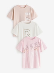 Baker By Ted Baker Oversized Graphic Print T-Shirts 3 Pack - Image 1 of 7