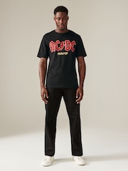 Noir ACDC - Ajustement régulier - T-shirt imprimé graphique Band - Image 2 de 7