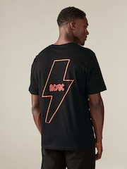 Noir ACDC - Ajustement régulier - T-shirt imprimé graphique Band - Image 3 de 7