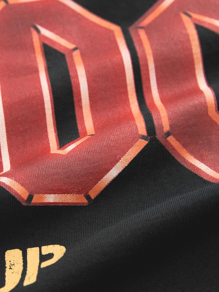 Noir ACDC - Ajustement régulier - T-shirt imprimé graphique Band - Image 7 of 7