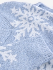 Blue Snowflake Boucle Knitted Christmas Jumper - Image 7 of 8