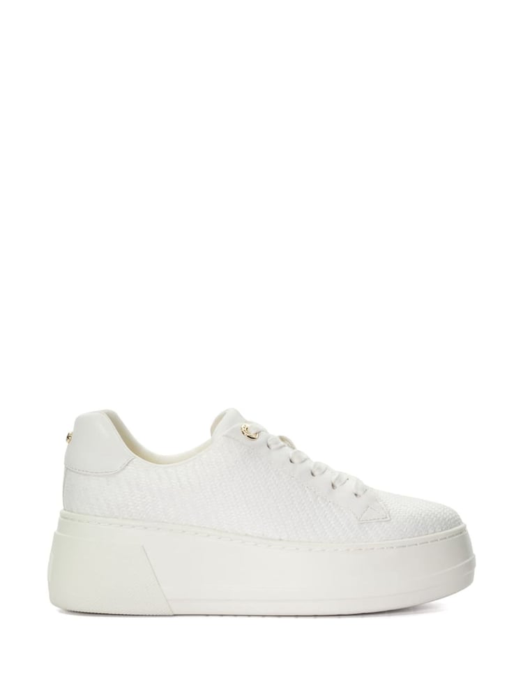 Dune London White Episode Leather Platform Trainers - Image 1 of 5 Dune London White Episode Leather Platform Trainers - Image 1 of 5
