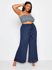 Yours Curve Blue Tassel Trousers - Image 2 of 5
