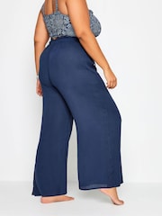 Yours Curve Blue Tassel Trousers - Image 3 of 5