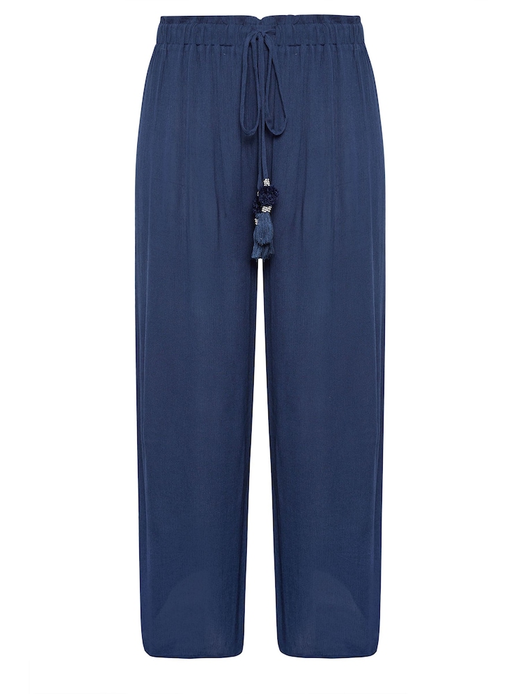 Yours Curve Blue Tassel Trousers - Image 5 of 5