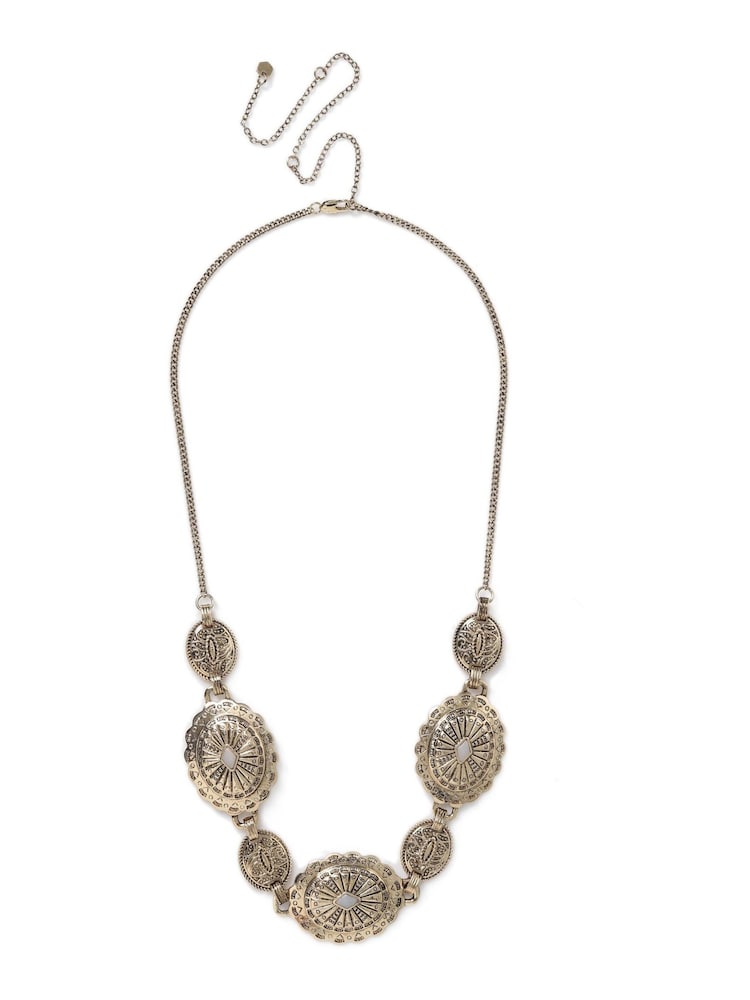 Aela Gold Tone Tribal Disk Belly Chain Necklace - Image 2 of 3