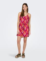 ONLY Purple Mosaic Print Ruffle Cami Playsuit - Image 2 of 4