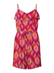 ONLY Purple Mosaic Print Ruffle Cami Playsuit - Image 3 of 4