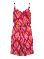 ONLY Purple Mosaic Print Ruffle Cami Playsuit - Image 4 of 4