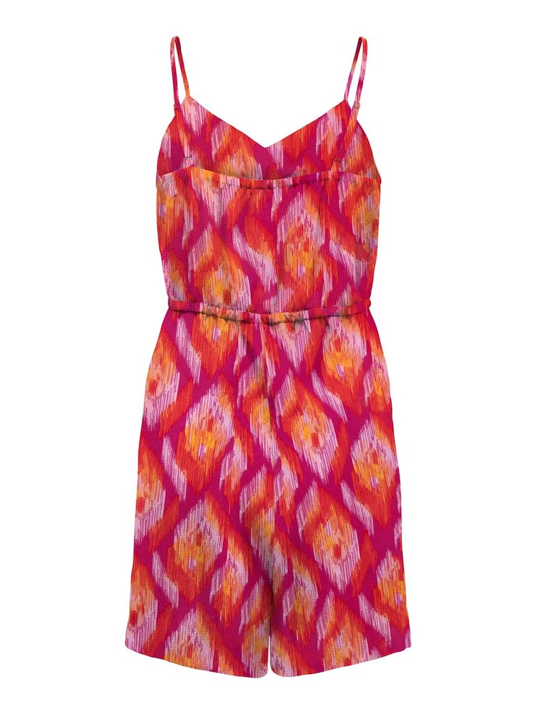 ONLY Purple Mosaic Print Ruffle Cami Playsuit - Image 4 of 4