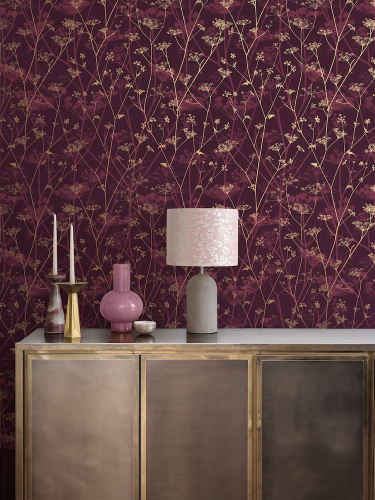Clarissa Hulse Pink Wild Chervil Wallpaper - Image 1 of 3 Clarissa Hulse Pink Wild Chervil Wallpaper - Image 1 of 3