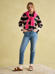 Joules Lara Green/Pink Boxy Fit Rugby Shirt - Image 5 of 8