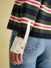 Joules Lara Green/Pink Boxy Fit Rugby Shirt - Image 6 of 8