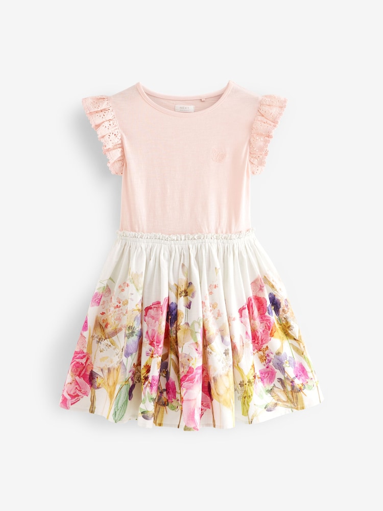 Pink Floral Skirt Dress (3-12yrs) - Image 1 of 4 Pink Floral Skirt Dress (3-12yrs) - Image 1 of 4