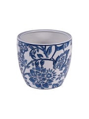 Laura Ashley Blue/White Adain Porcelain Planter - Image 3 of 5