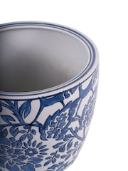 Laura Ashley Blue/White Adain Porcelain Planter - Image 5 of 5