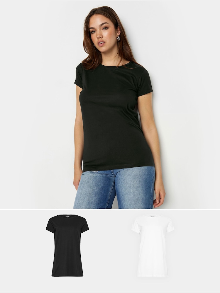 Long Tall Sally Black T-Shirt 2 Pack - Image 1 of 7