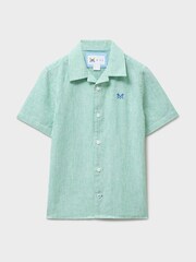 Crew Clothing Green Linen-Blend Resort Shirt - Image 1 of 3