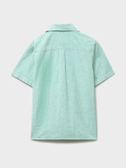 Crew Clothing Green Linen-Blend Resort Shirt - Image 2 of 3