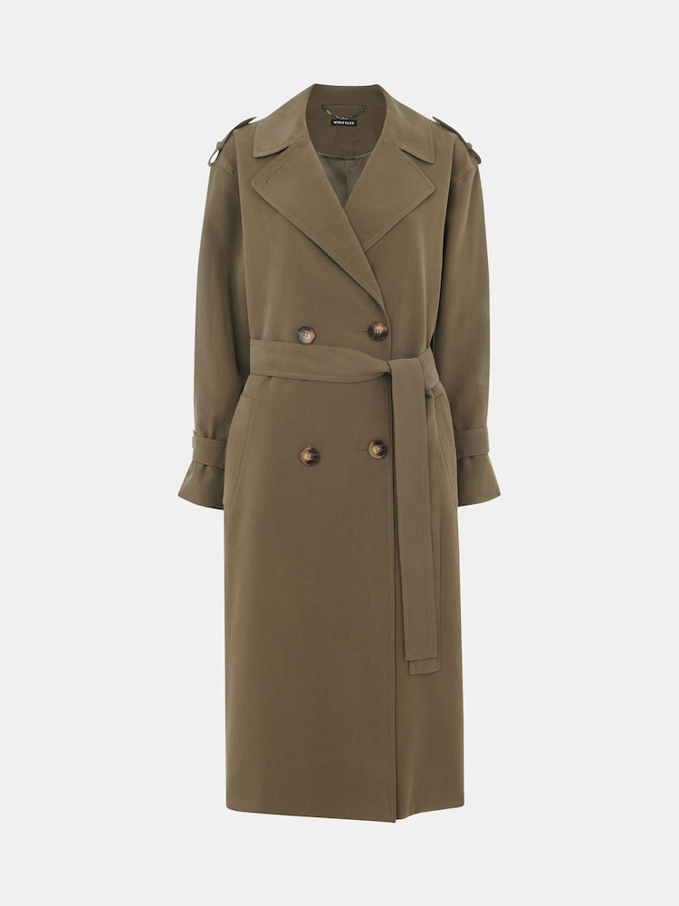 Whistles Green Petite Riley Trench Coat - Image 5 of 5