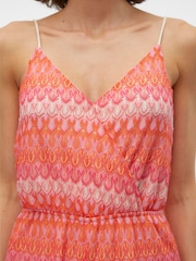 VERO MODA Pink Abstract Print Crochet Cami Playsuit - Image 5 of 6