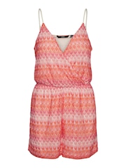 VERO MODA Pink Abstract Print Crochet Cami Playsuit - Image 6 of 6