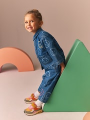 Denim Smiley 100% Cotton Shacket and Trousers Set (3mths-7yrs) - Image 2 of 8