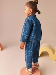 Denim Smiley 100% Cotton Shacket and Trousers Set (3mths-7yrs) - Image 3 of 8