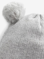 siva - Double Pom Knitted dojenček klobuki in kape; pokrivala (0mths-2yrs) - Slika 2 iz 2
